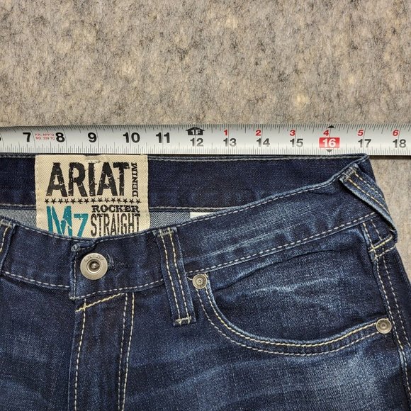 Ariat M7 Rocker Straight Jeans Mens 34x34 Blue Stretch Denim Western Casual - Picture 10 of 13
